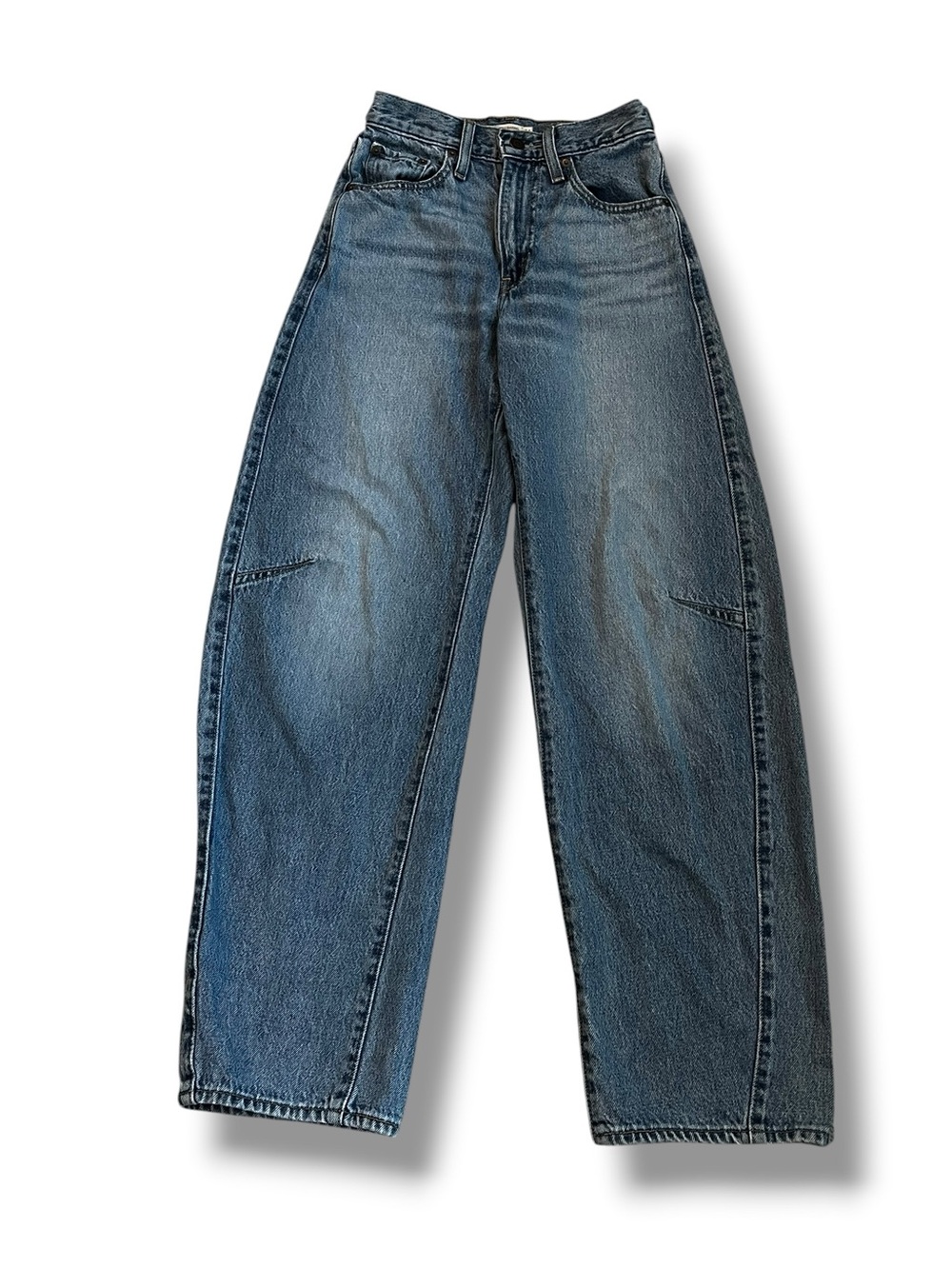 Levis Jeans Cinch Barrel Leg Size 0/24 x 31 Lightweight Denim Retro Relaxed Fit